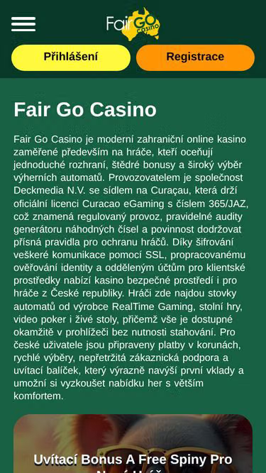 Screenshot of fairgocasino.cz