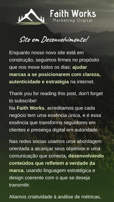 Screenshot of faithworks.com.br