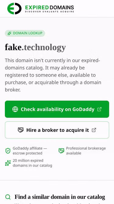 Screenshot of fake.technology