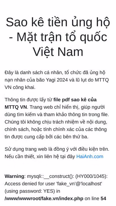 Screenshot of fake.vn