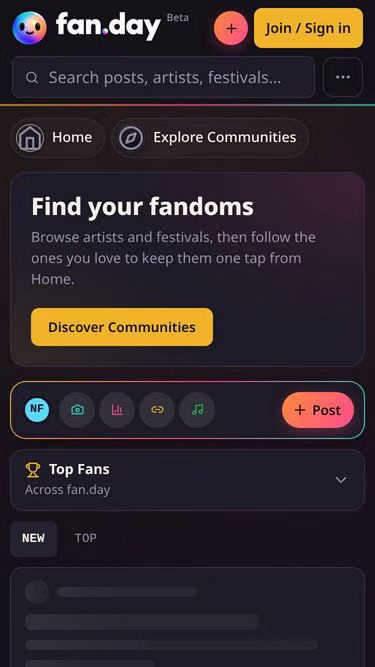 Screenshot of fan.day