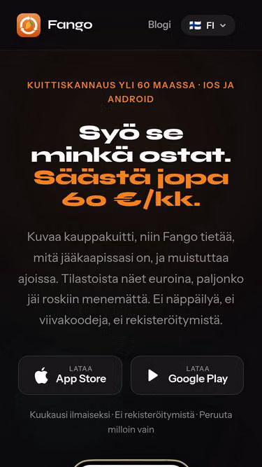 Screenshot of fango.fi