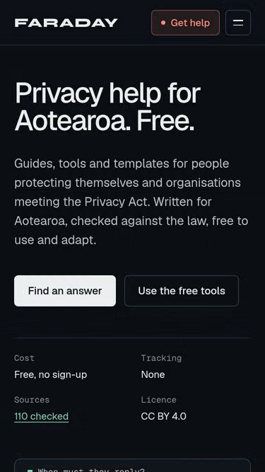 Screenshot of faraday.co.nz