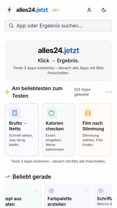Screenshot of farbe.jetzt