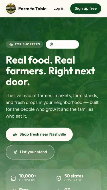 Screenshot of farmtotable.app