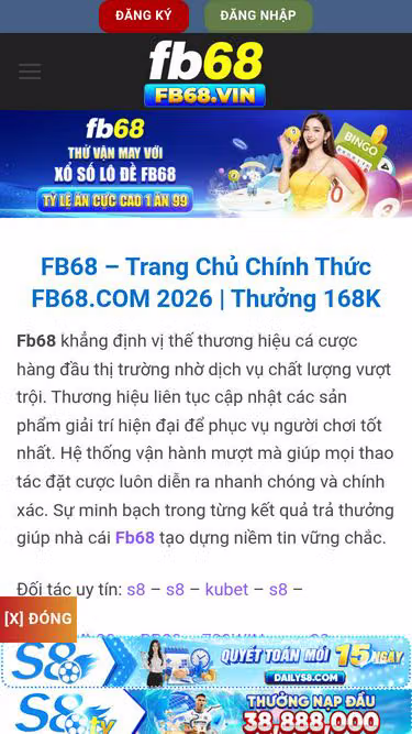 Screenshot of fb68.vin