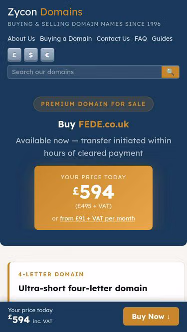 Screenshot of fede.co.uk