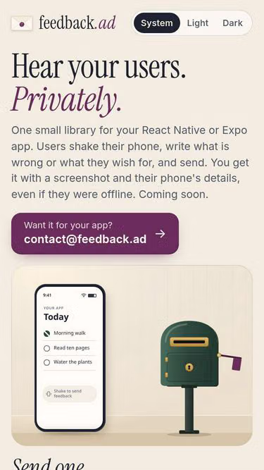 Screenshot of feedback.ad