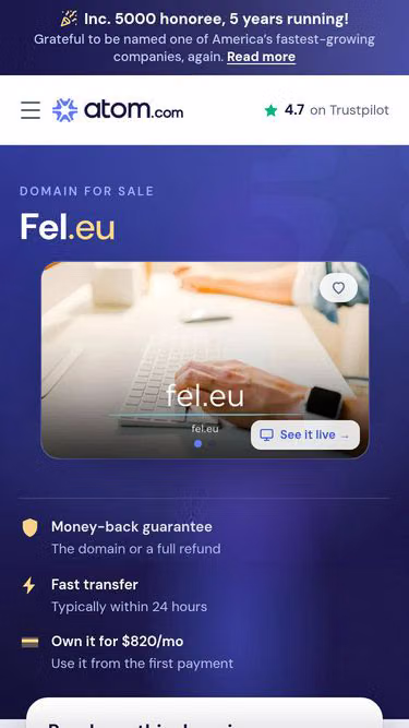 Screenshot of fel.eu