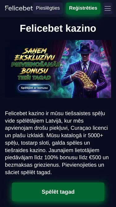 Screenshot of felicebet.lv