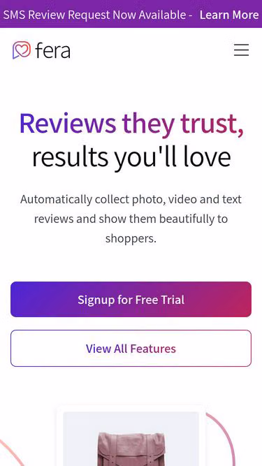Screenshot of fera.to