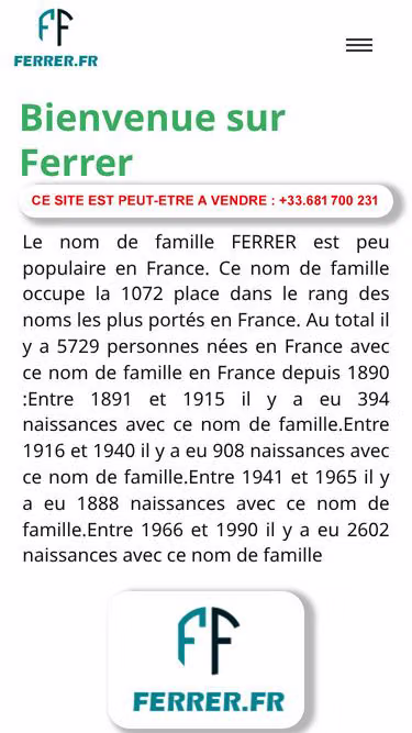 Screenshot of ferrer.fr