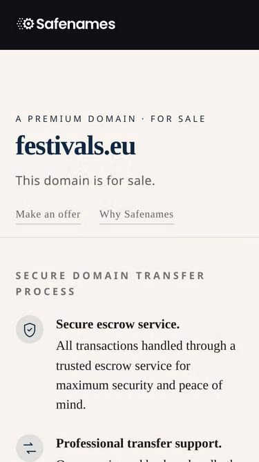 Screenshot of festivals.eu