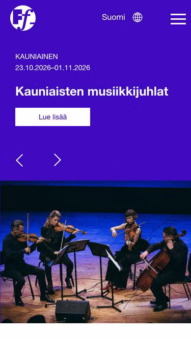 Screenshot of festivals.fi
