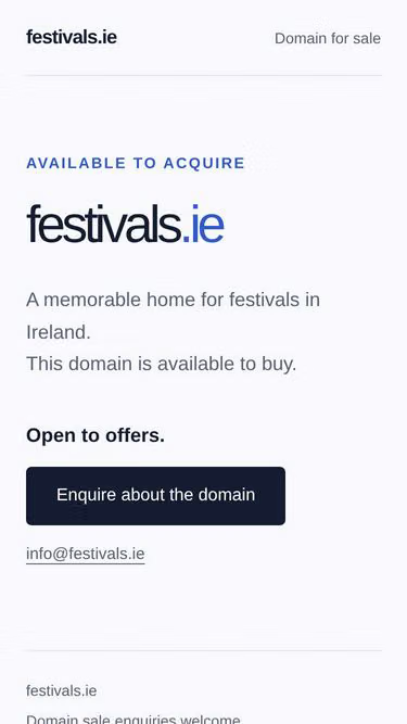 Screenshot of festivals.ie