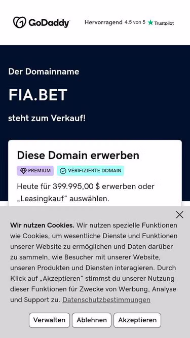 Screenshot of fia.bet