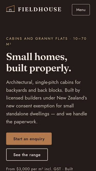 Screenshot of fieldhouse.nz