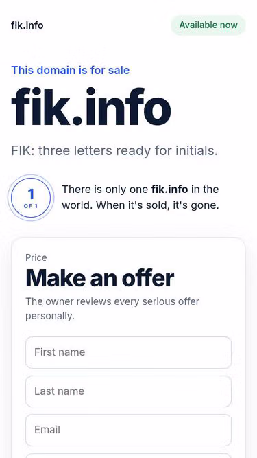 Screenshot of fik.info