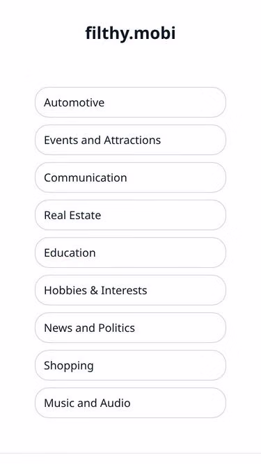 Screenshot of filthy.mobi