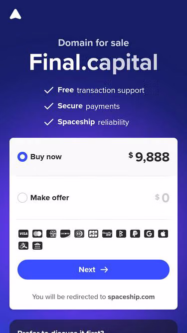 Screenshot of final.capital