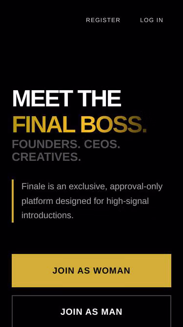 Screenshot of finale.social