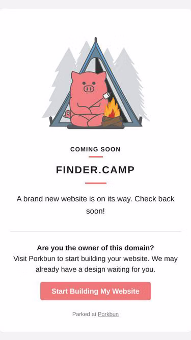Screenshot of finder.camp