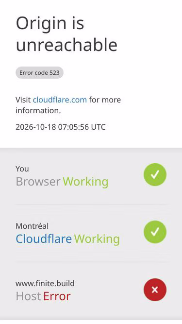Screenshot of finite.build
