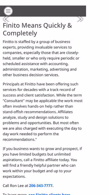 Screenshot of finito.group