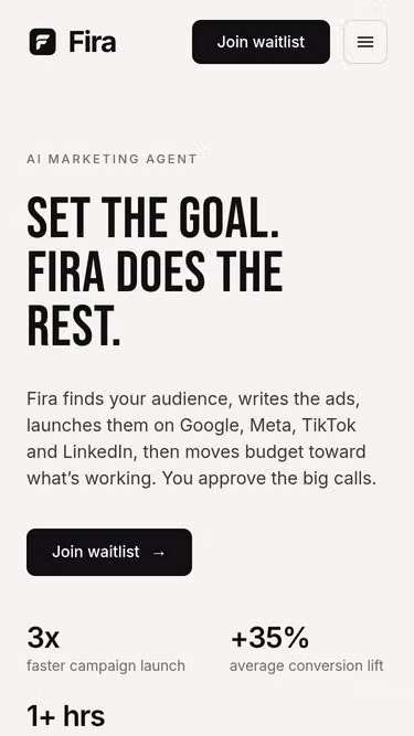 Screenshot of fira.ad