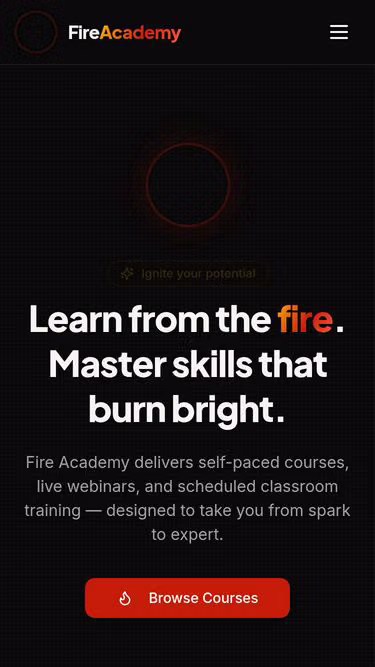 Screenshot of fireacademy.co.za