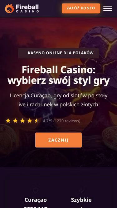 Screenshot of fireballcasino.digital