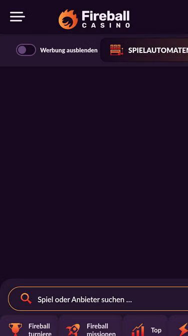 Screenshot of fireballcasino.mobi