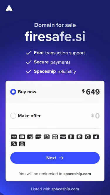Screenshot of firesafe.si
