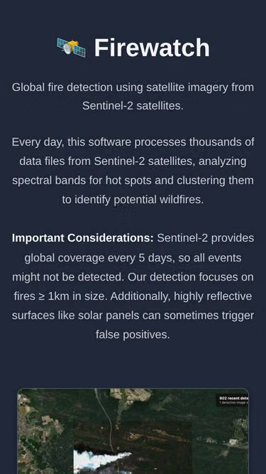 Screenshot of firewatch.space