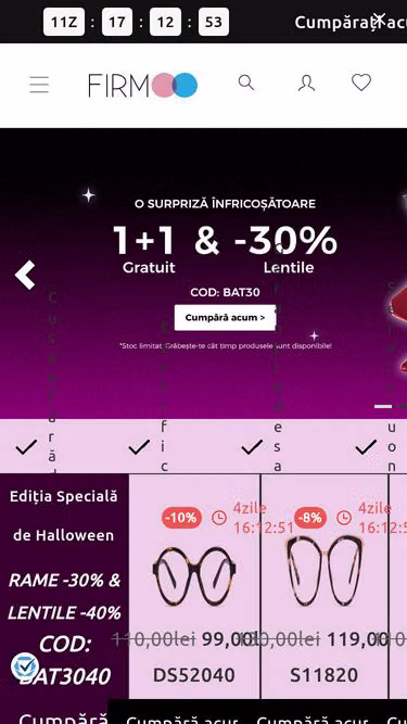 Screenshot of firmoo.ro