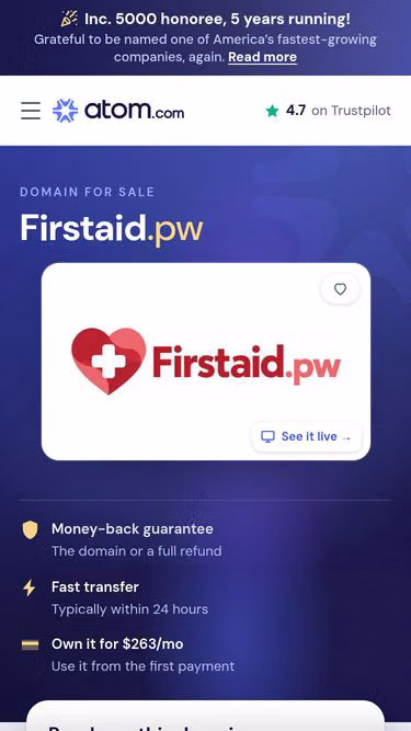 Screenshot of firstaid.pw