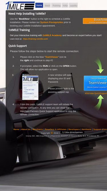 Screenshot of firstmile.support