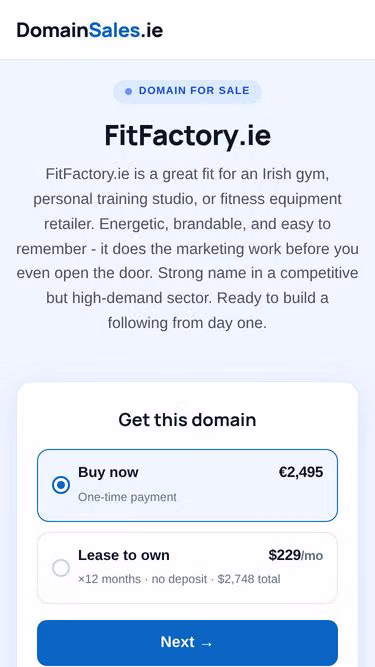 Screenshot of fitfactory.ie