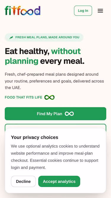 Screenshot of fitfood.ae