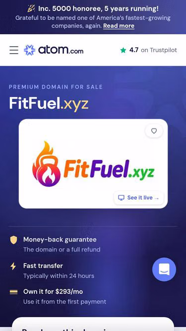 Screenshot of fitfuel.xyz