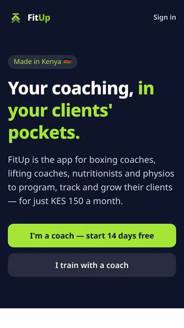 Screenshot of fitup.co.ke