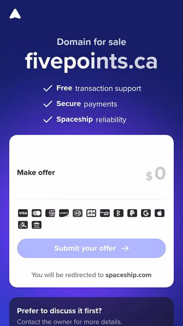 Screenshot of fivepoints.ca