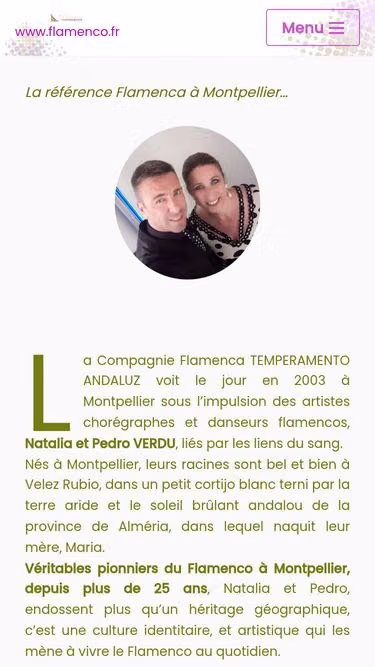 Screenshot of flamenco.fr