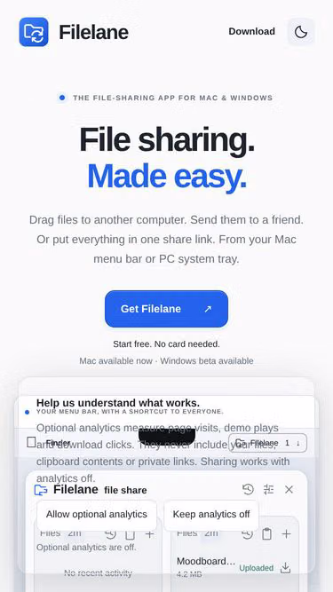 Screenshot of flane.cc