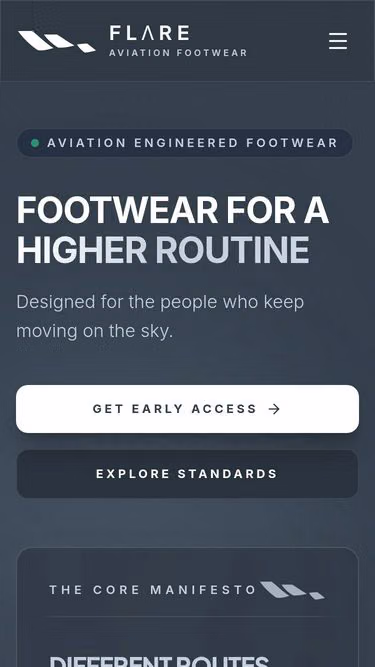 Screenshot of flare.shoes