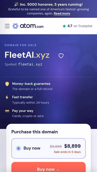 Screenshot of fleetai.xyz