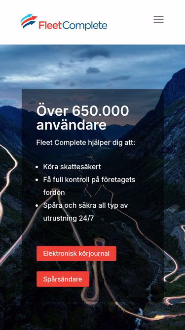Screenshot of fleetcomplete.se
