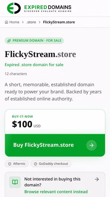 Screenshot of flickystream.store