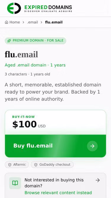 Screenshot of flu.email