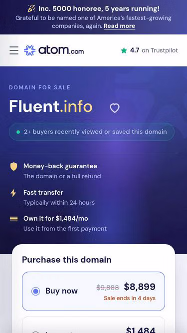 Screenshot of fluent.info